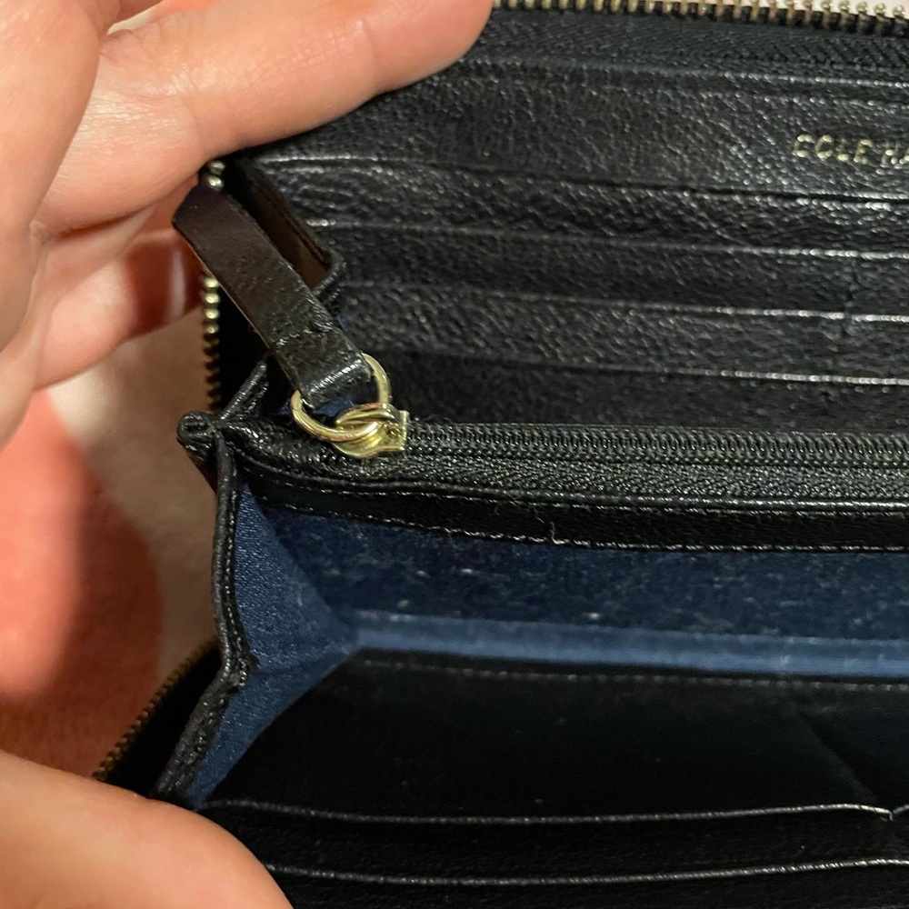 Cole Haan Large continental Zip Around Black Leather Wallet - Picture 16 of 16
